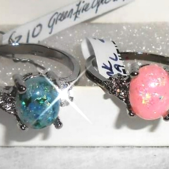 Opal Fashion Ring Silver Plated - Picture 10 of 13